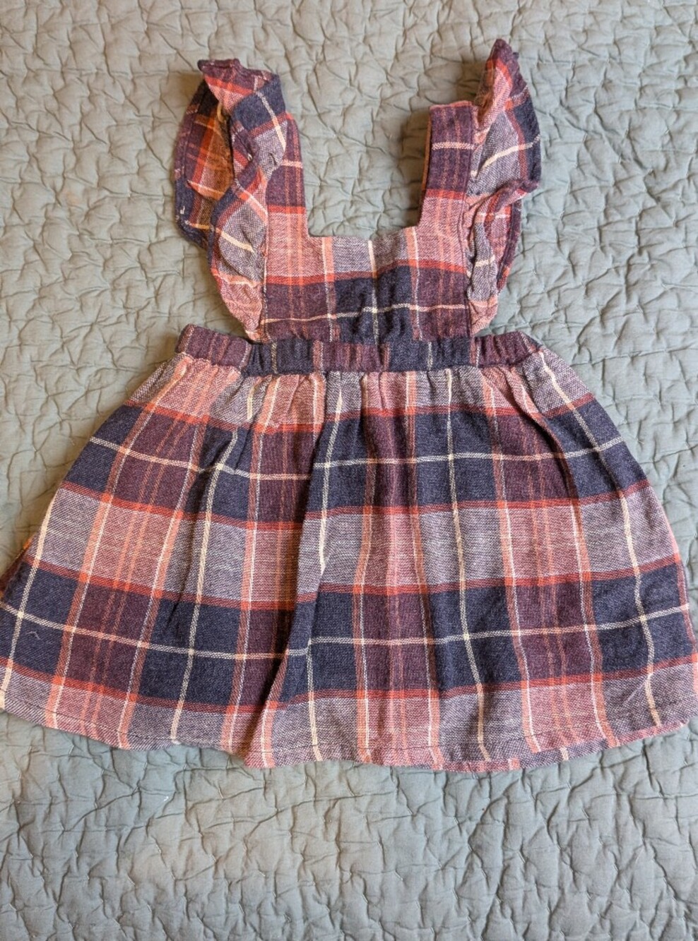 Zara  Plaid Ruffle  Dress Pink Navy Purple 9-12 Mo